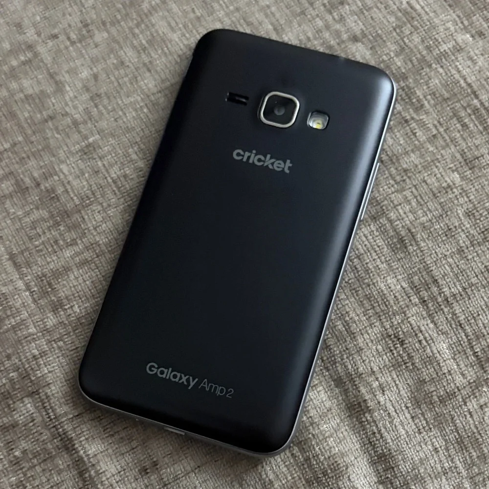 Samsung Smartphone with Black and Blue Display